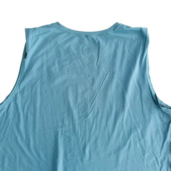 Lululemon Brunswick Muscle Tank Crest Teal Blue Plus Size 16 Cotton Muscle Tank - Picture 2 of 5